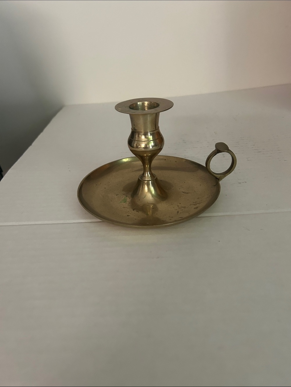Brass Chamberstick Candle Holder - Gold Finish